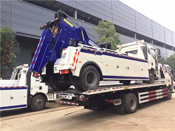 解放J6一拖二平板清障車