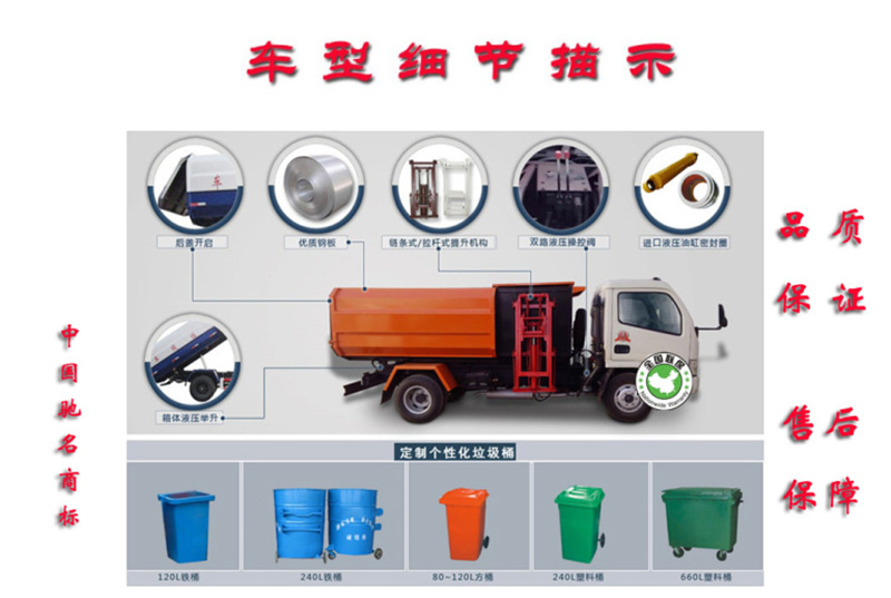 自裝卸式垃圾車車輛細(xì)節(jié)描示
